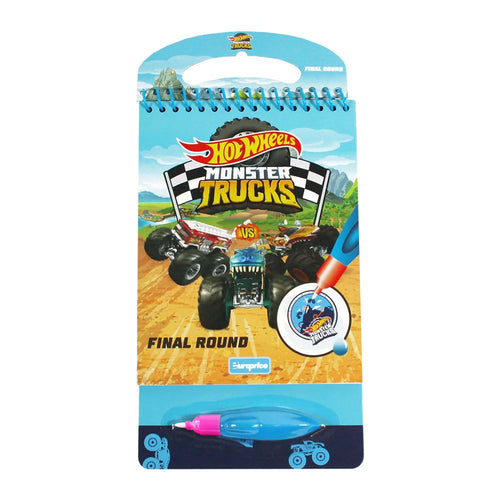 Hot Wheels Final Round Water Painting Book front cover with vehicle art