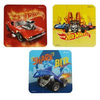 
              Hot Wheels Racing Cars 3-Puzzle Set showing three 9-piece puzzle designs
            