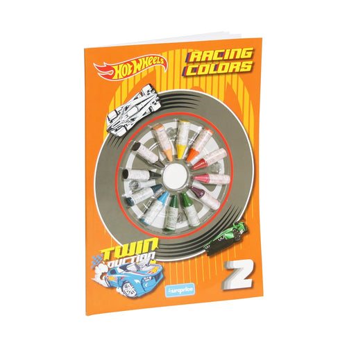 Hot Wheels Racing Colours 2 Colouring Book with Crayons for Kids