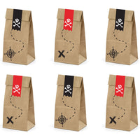 Pirates Kraft Treat Bags (Pack of 6) - Anilas UK