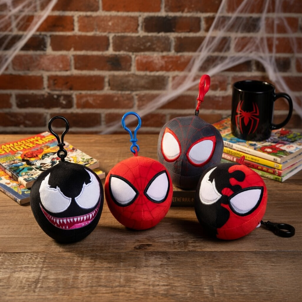 Plush SpiderMan Head Bagclips 9cm - Anilas UK