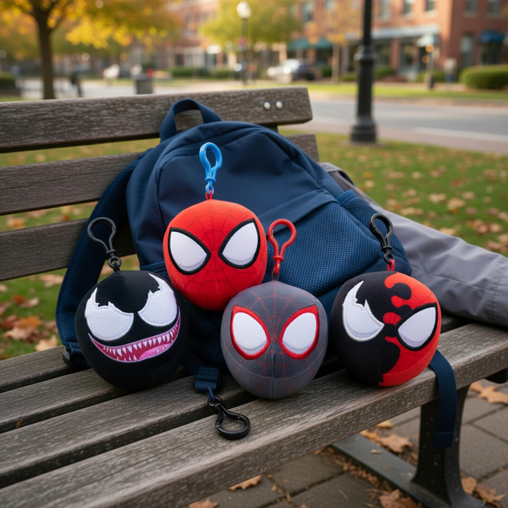Plush SpiderMan Head Bagclips 9cm - Anilas UK