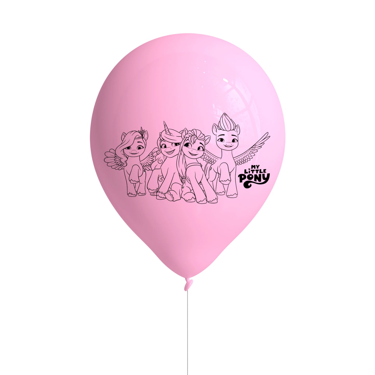 Close-up of My Little Pony character designs on 27cm latex balloons