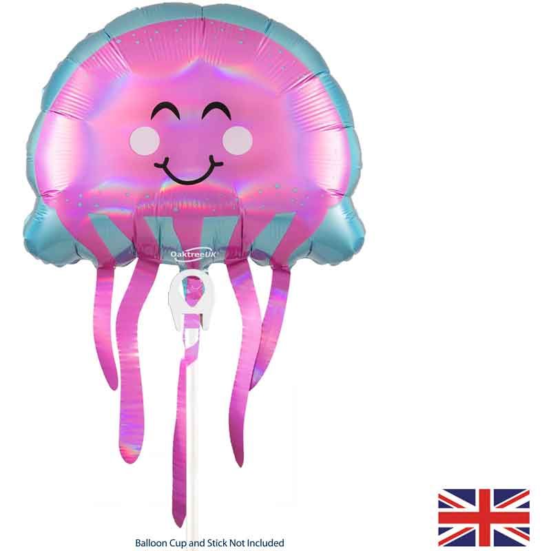 Iridescent Jellyfish Mini Air Fill Foil Balloon 41cm for Party Decor