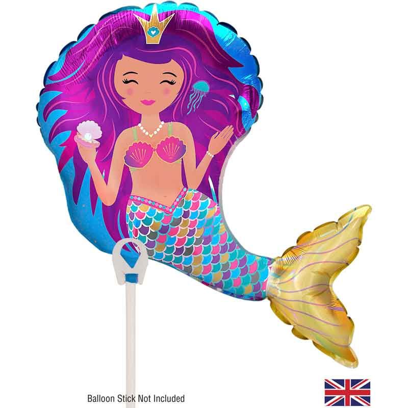 Iridescent Mermaid Mini 16" Air Fill Foil Balloon for Party Decor