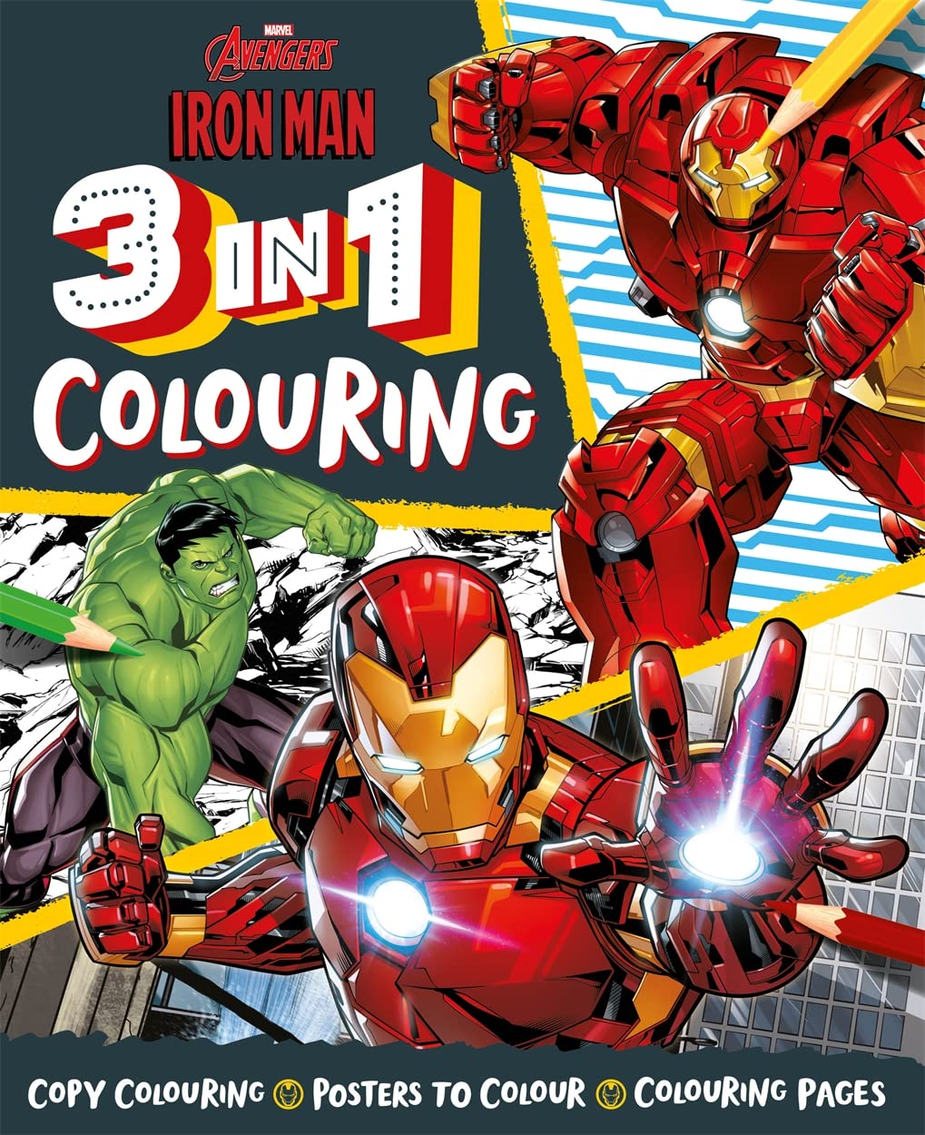 Marvel Avengers Iron Man 3 in 1 Colouring book cover