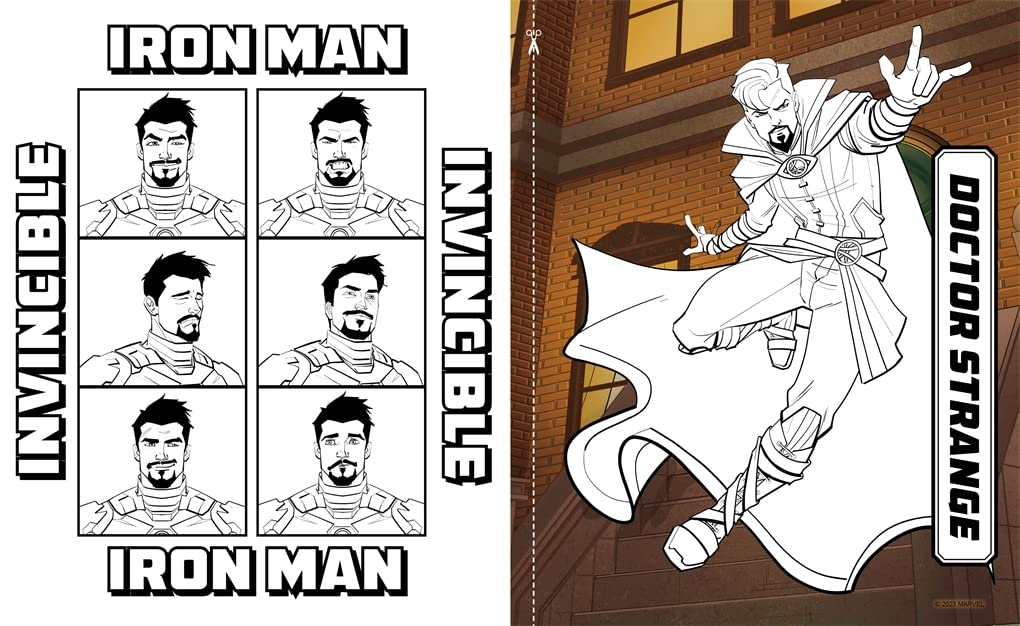 Iron Man poster colouring page from Avengers book