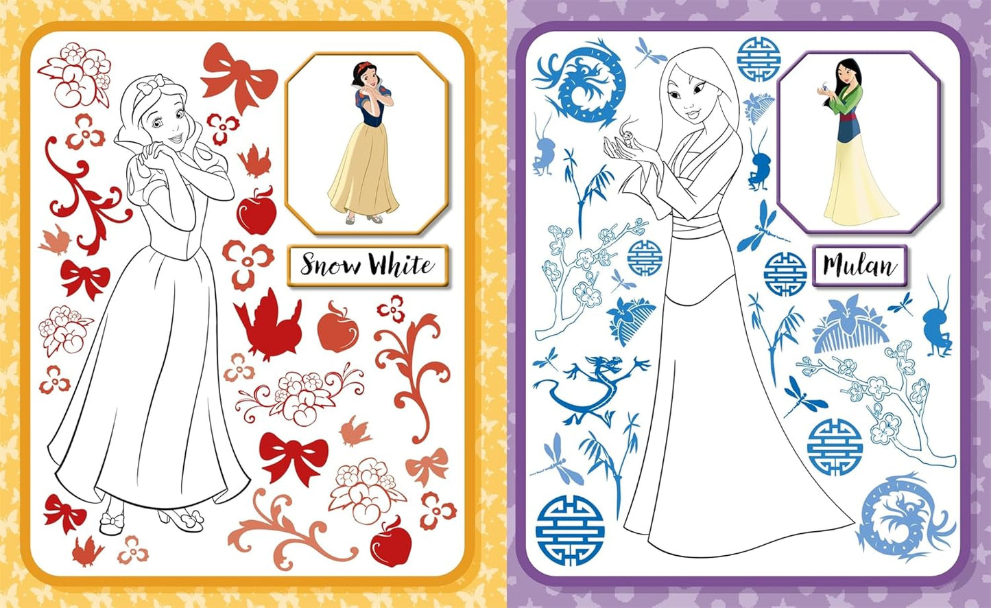 Jasmine colour by numbers page in Disney Princess book