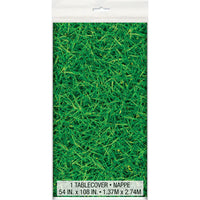 
              Grass Effect Print Plastic Party Table Gover (137x274 cm) - Perfect For Football Parties
            