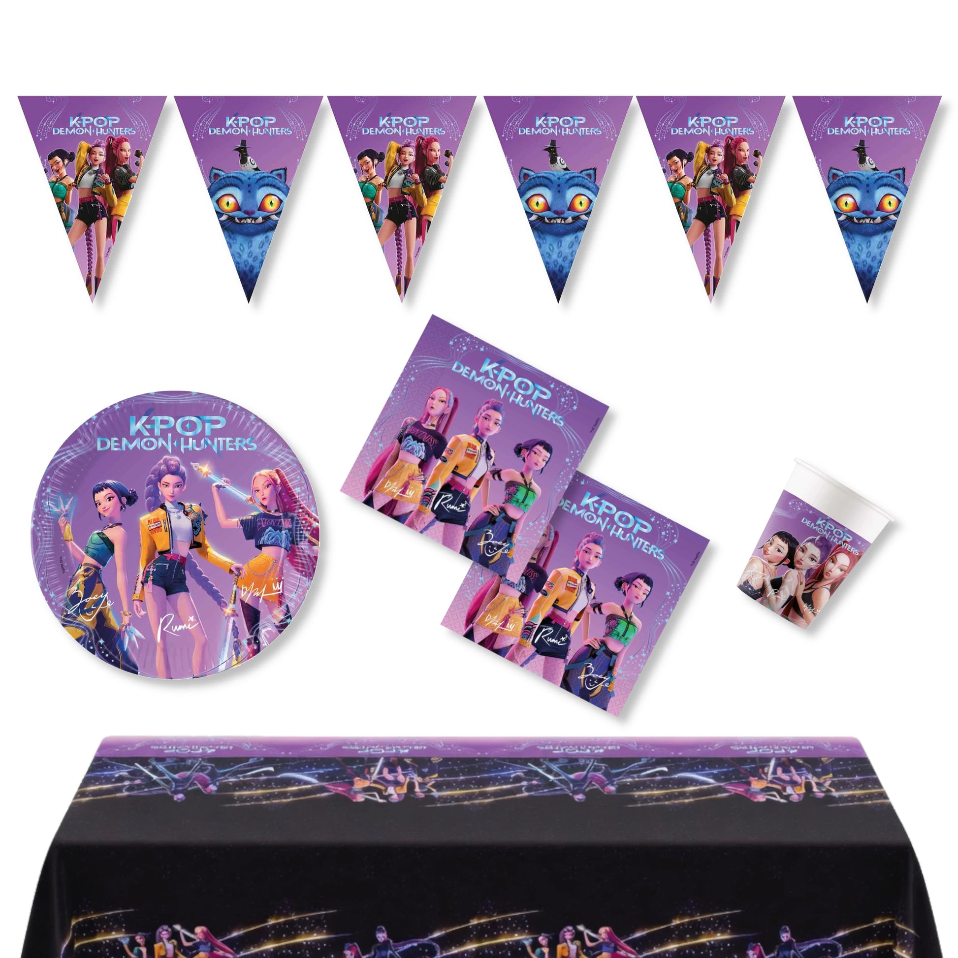 Anila's K-pop Demon Hunters Party Pack for 8 people - Anilas UK