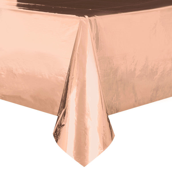 Rose Gold Foil Party Table Cover (137x274 cm) - Anilas UK