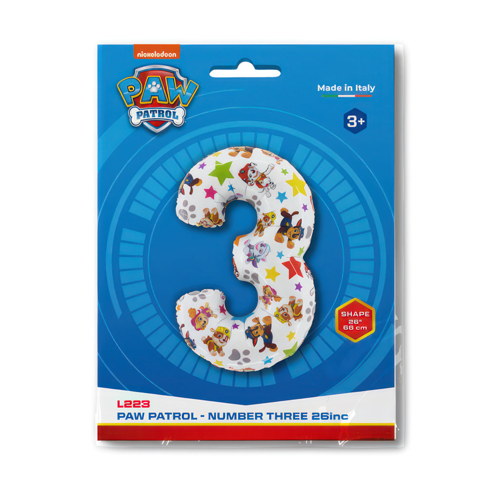 Age 3 Paw Patrol Party Balloon - Anilas UK