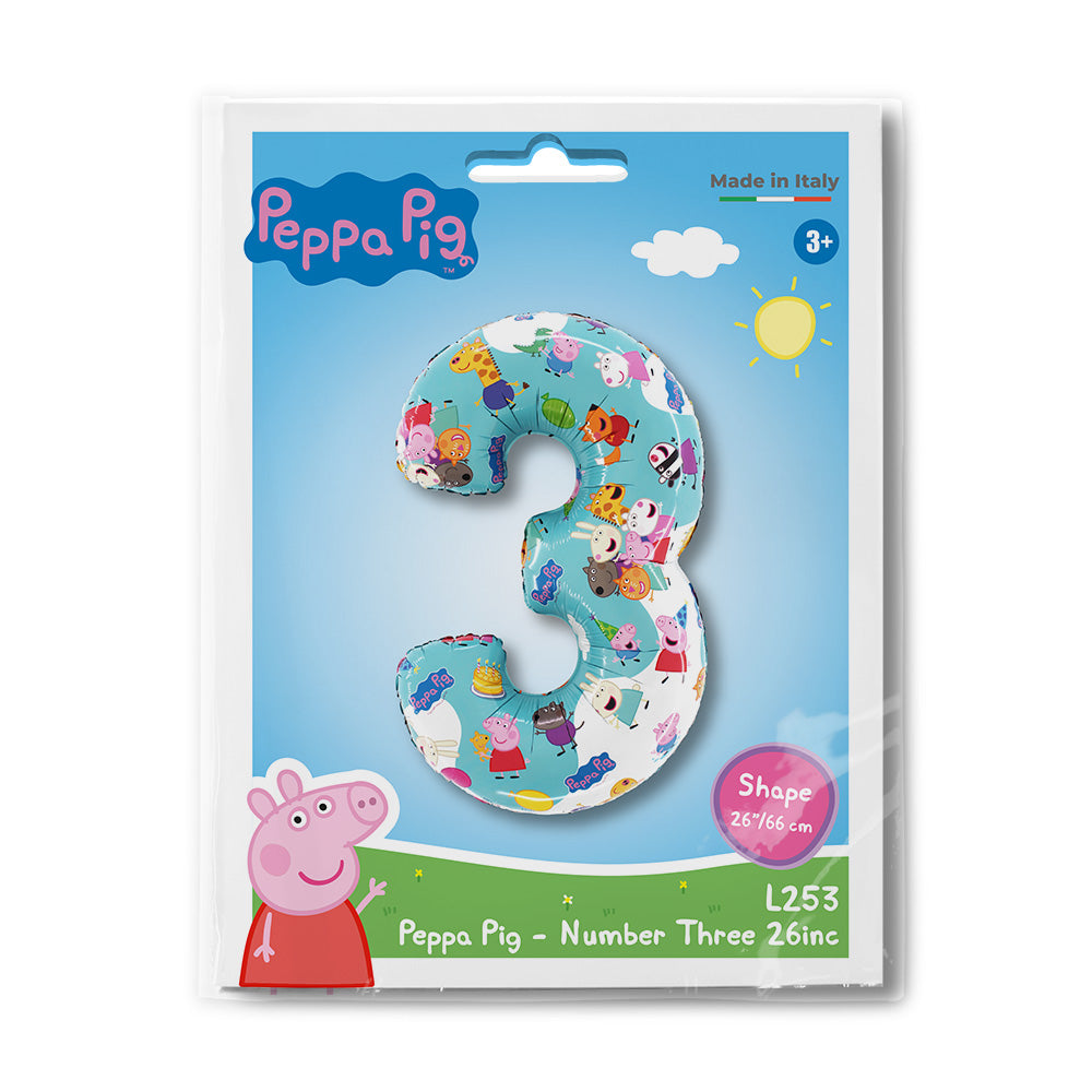 Peppa Pig Party Balloon - Age 3 - Anilas UK