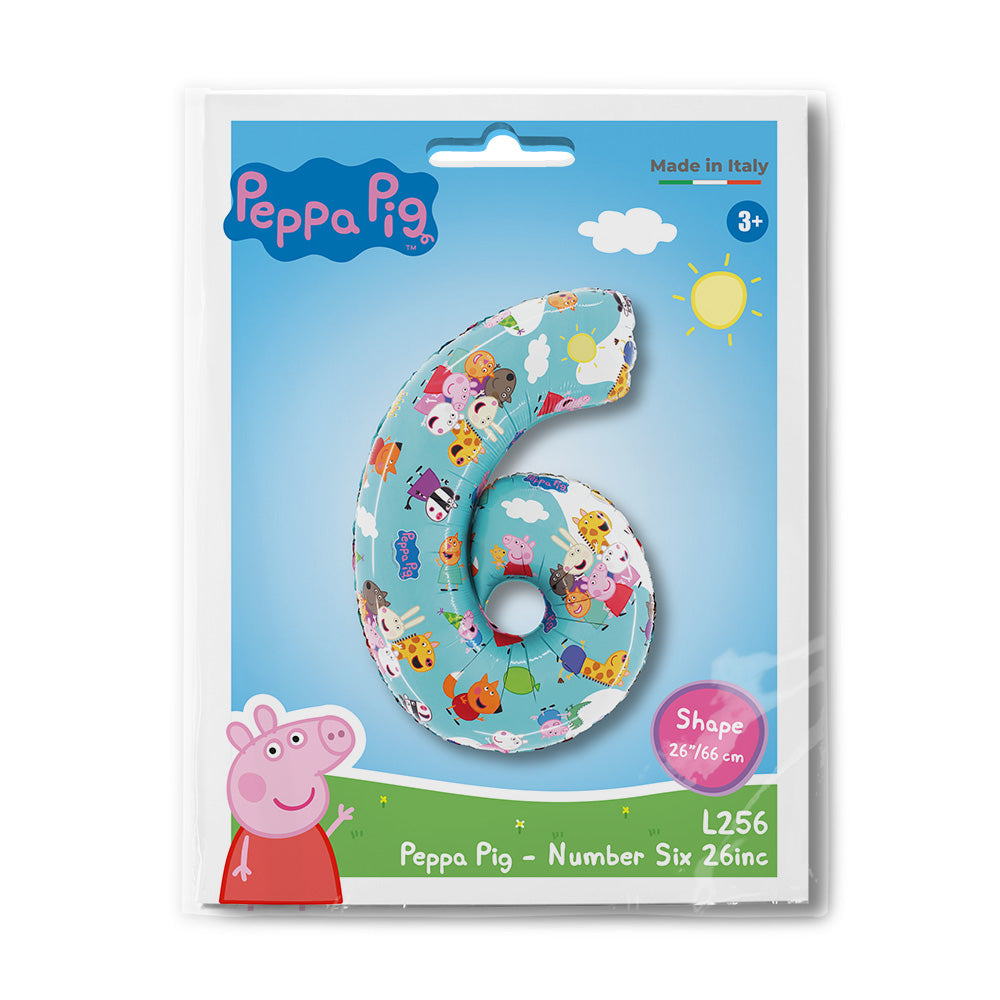 Peppa Pig Party Balloon - Age 6 - Anilas UK