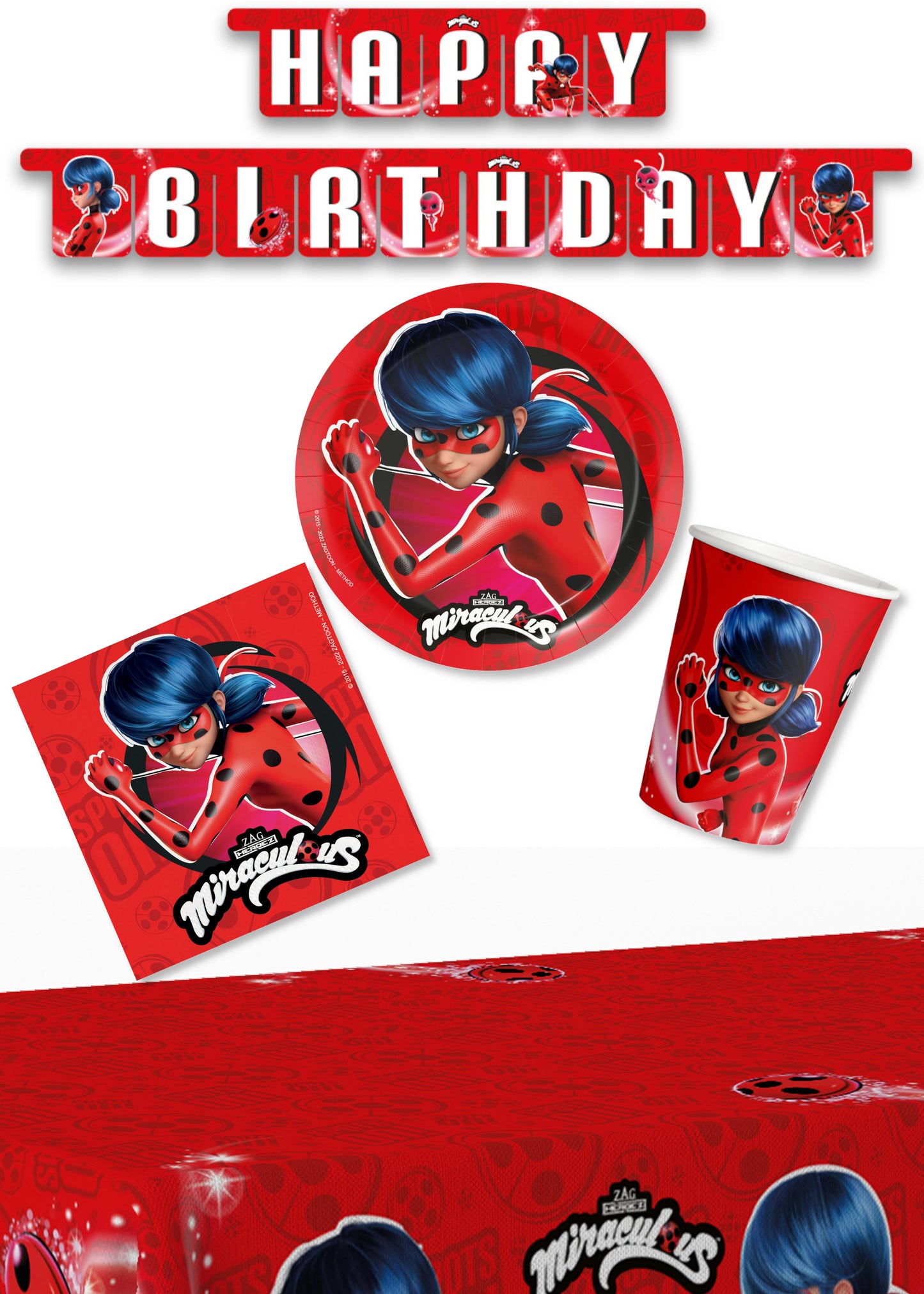 Anila's Miraculous Ladybug Party Pack for 8 people - Anilas UK