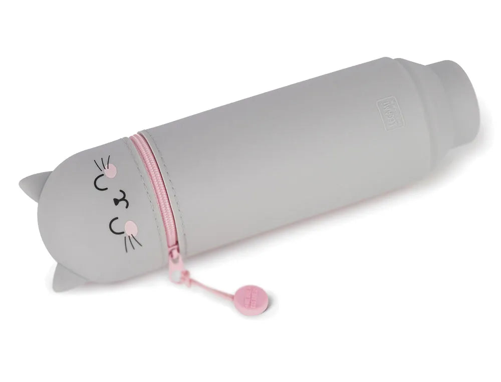 Legami Kawaii 2-In-1 Soft Silicone Pencil Case - Kitty - Anilas UK