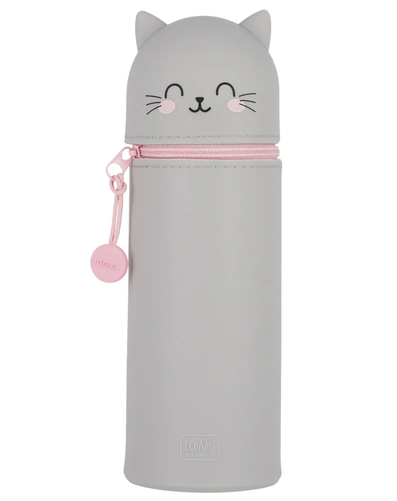 Legami Kawaii 2-In-1 Soft Silicone Pencil Case - Kitty - Anilas UK