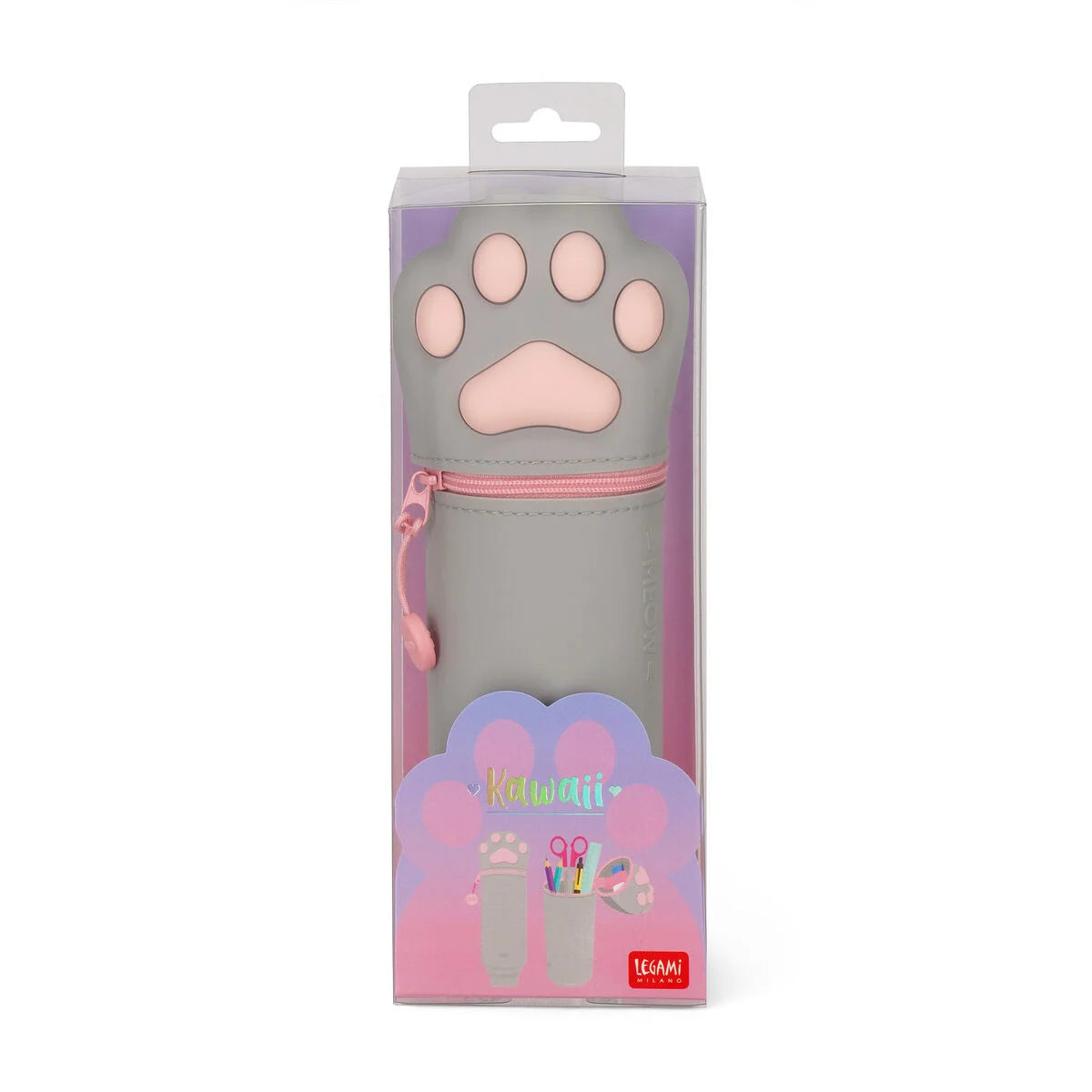 Packaging of Legami Kawaii Kitty 2-In-1 Silicone Pencil Case