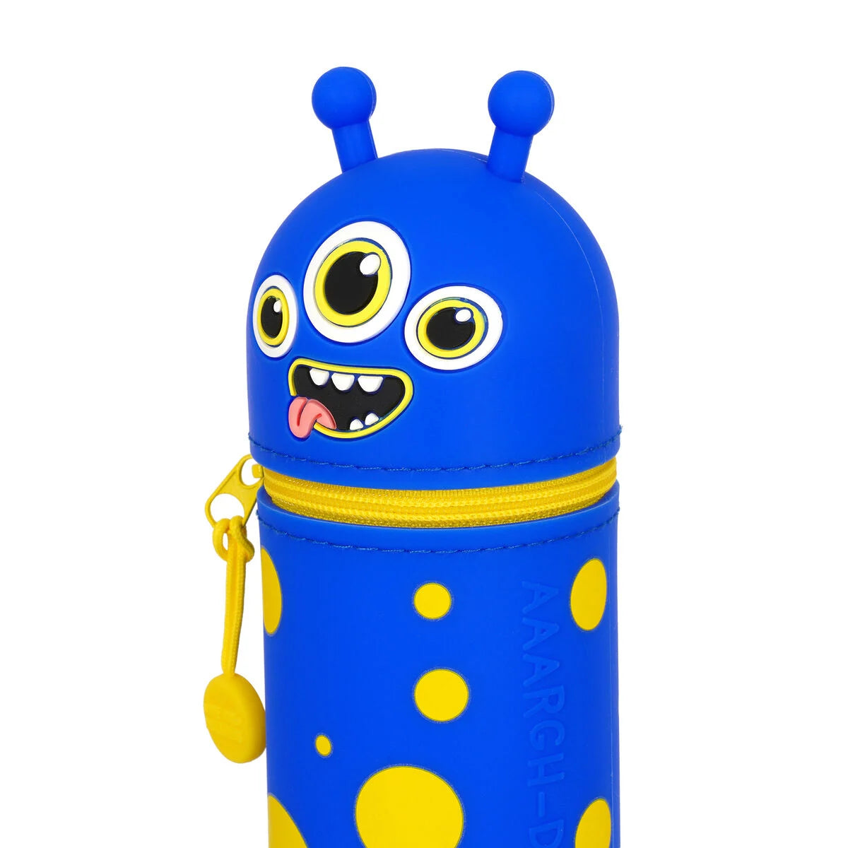 Top zipper view of Legami Kawaii Monster Silicone Pencil Case