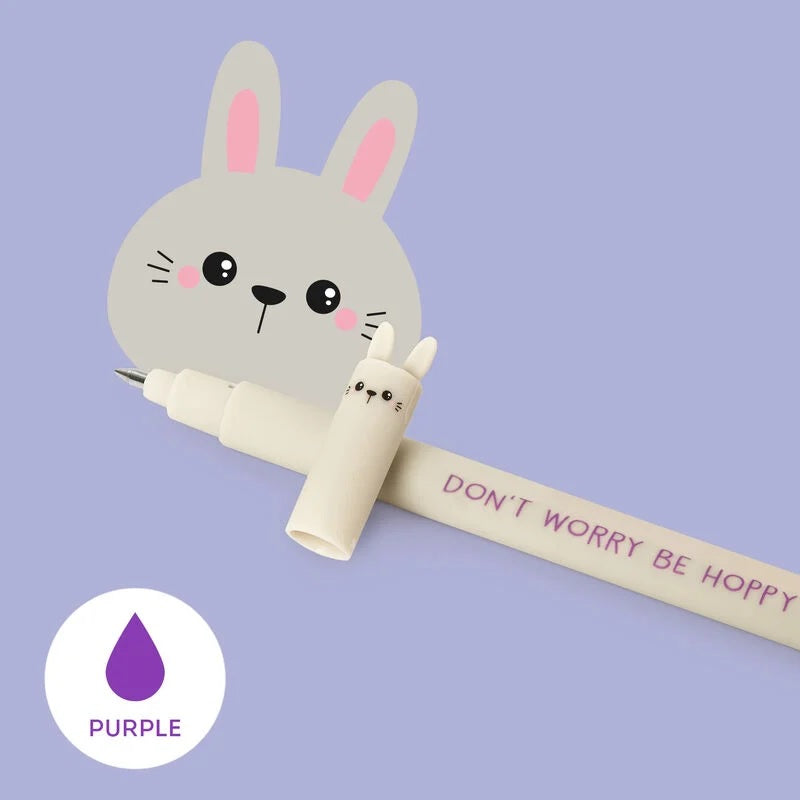 Legami Bunny Erasable Pen with Purple Ink - Anilas UK
