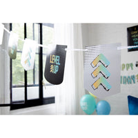 
              Level Up 6 m Banner Displayed at Gaming-Themed Birthday Party 
            