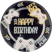 Level Up Gaming Paper Plates, 23 cm, 8 Multicolour Plates for Kids’ Parties