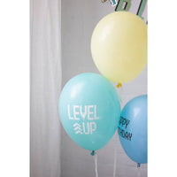 
              Level Up Latex Balloons 33 cm 6 Pack for gaming-themed birthdays
            
