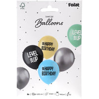 
              Level Up Latex Balloons 33 cm 6 Pack for gaming-themed birthdays
            