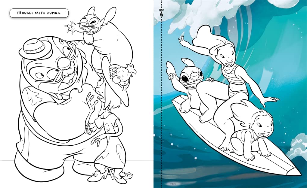 Lilo & Stitch Colouring Book Showing Poster Page with Disney Characters