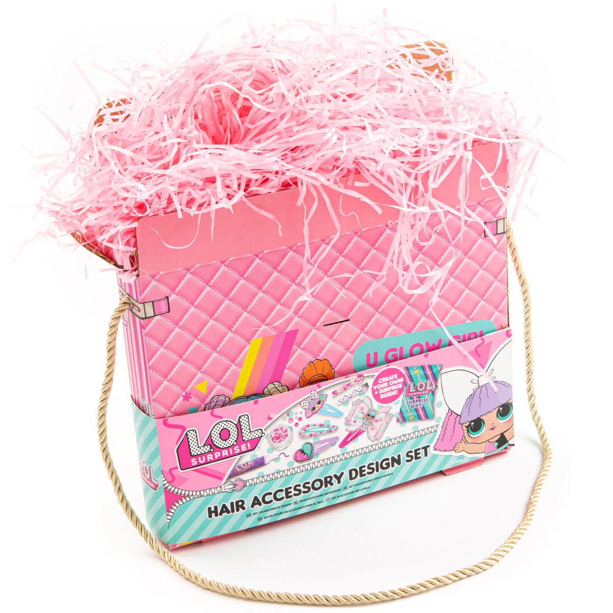 Surprise! Hair Accessory Design Craft Set with opened bag showing contents