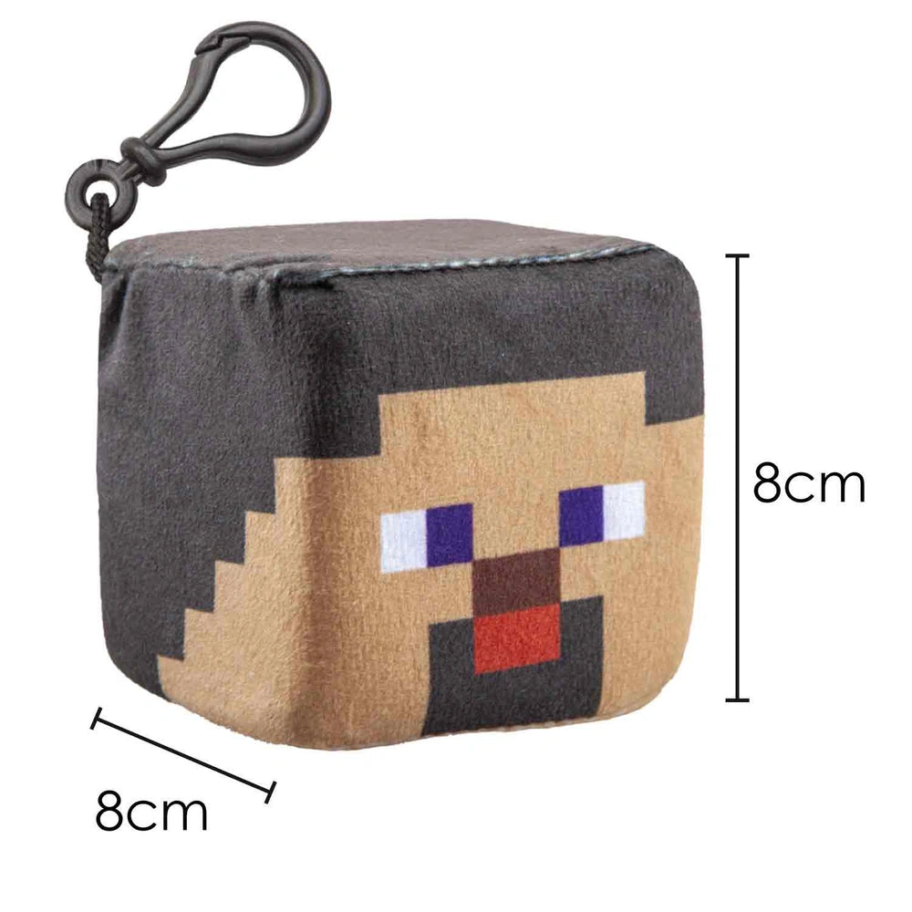 Minecraft Plush Cube Bag Clips, 4 Assorted Designs - Anilas UK
