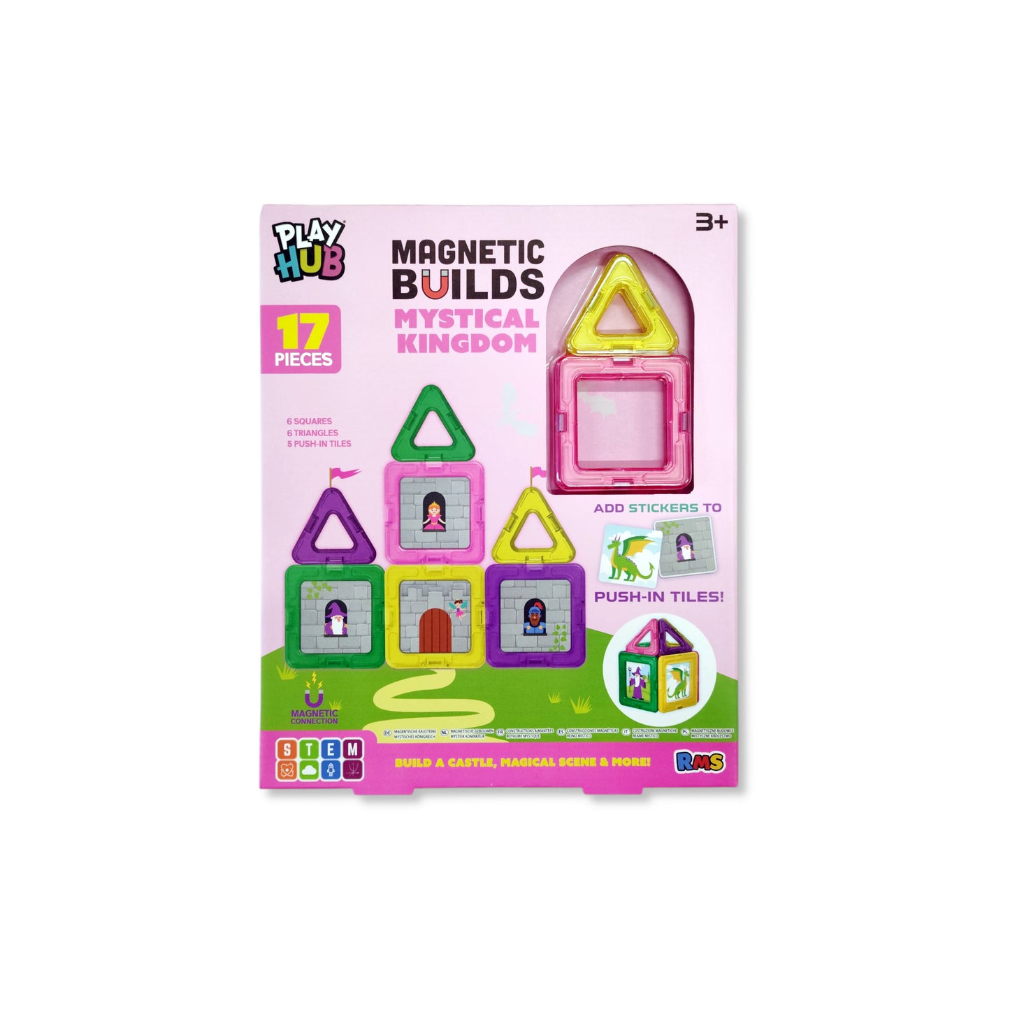 Magnetic Builds Mystical Kingdom 17-piece set with enchanted towers and dragons