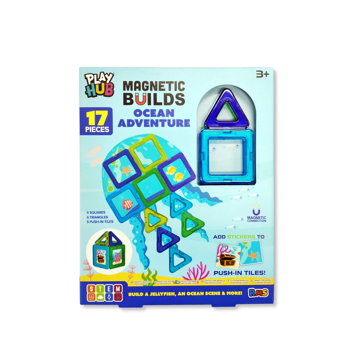 Magnetic Builds Ocean Adventure assembled with underwater creatures and realms