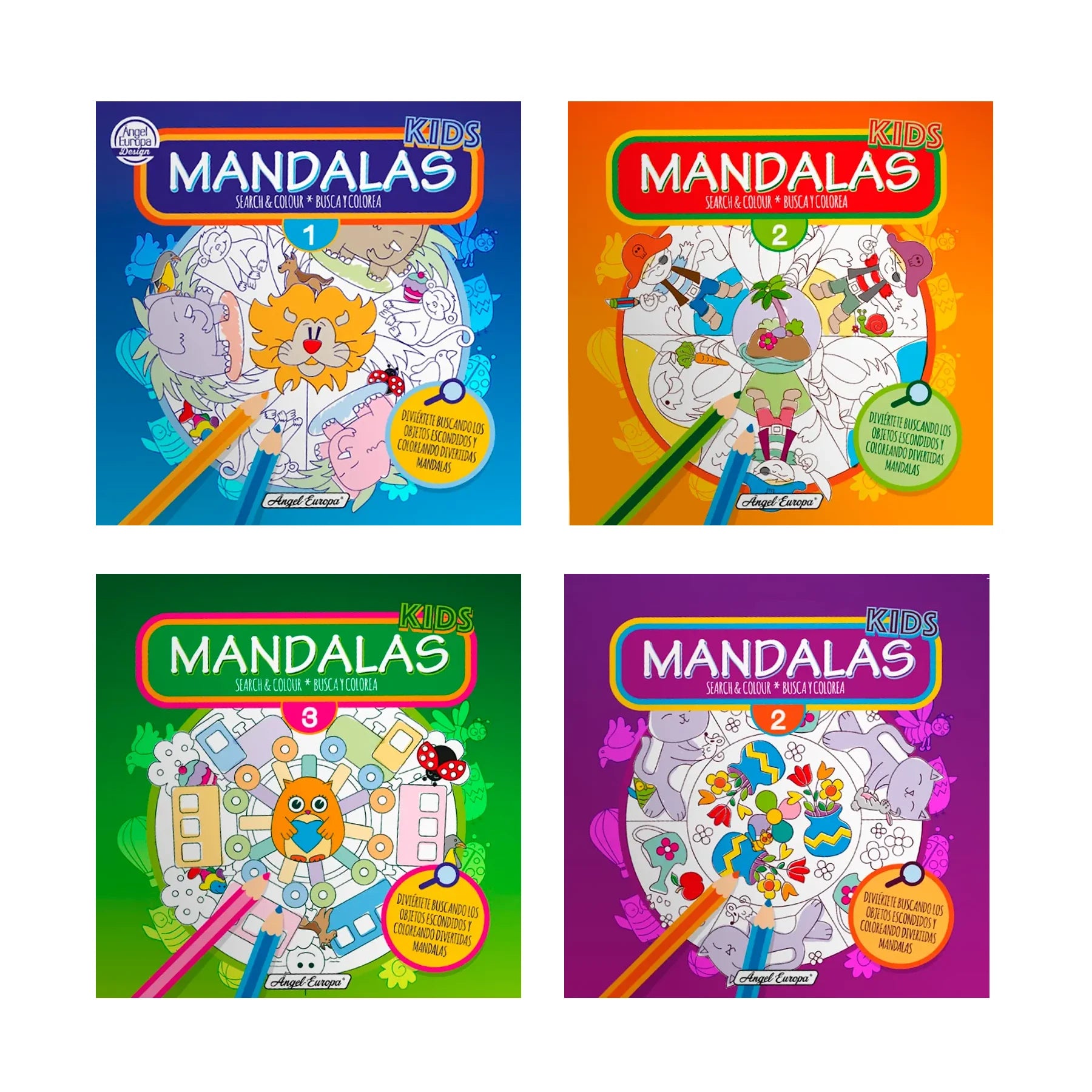 Kids Mandalas Search and Colour (set of 4) - Anilas UK