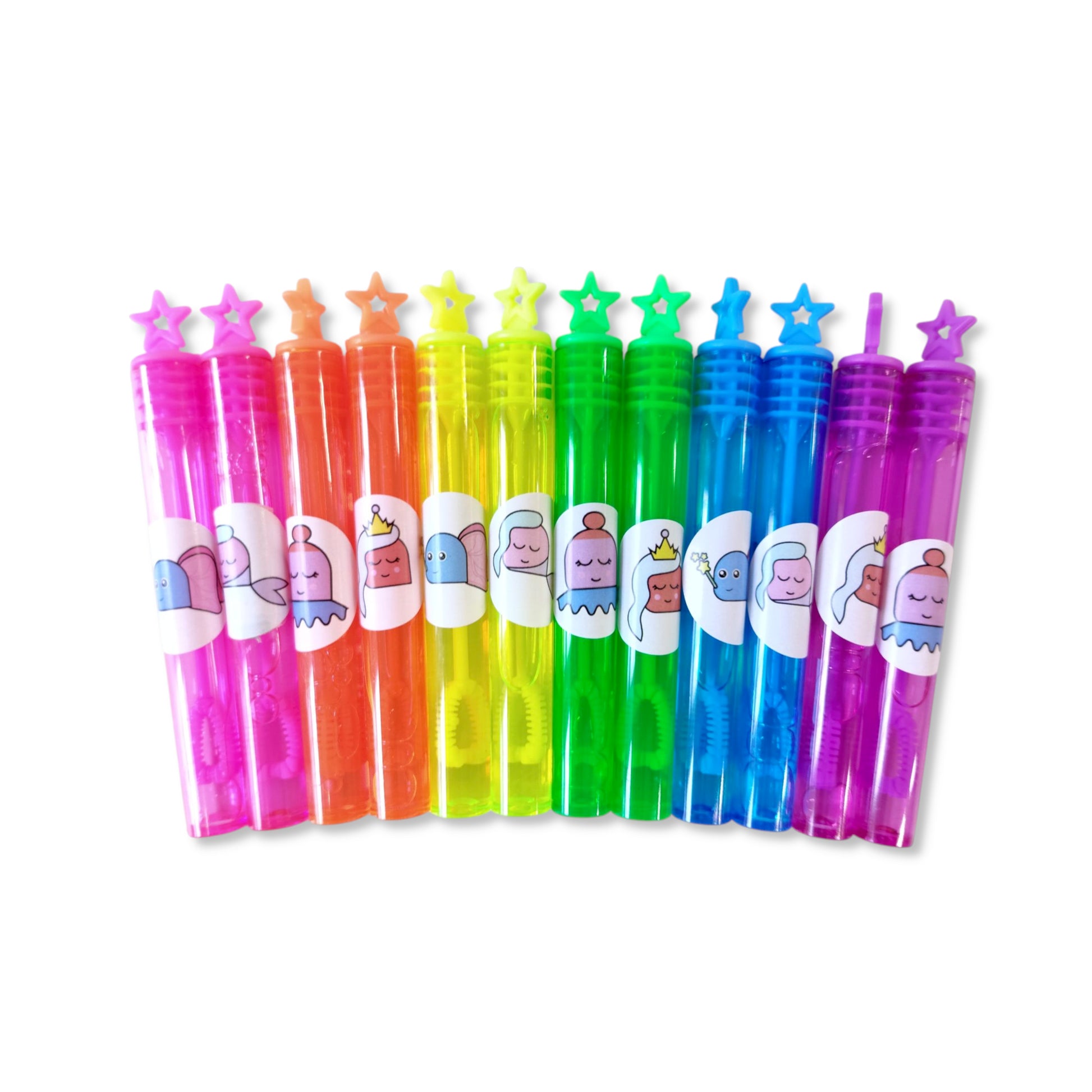 Mermaid Themed Neon Bubble Wands with Star Topper - Anilas UK