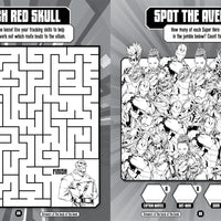 Marvel Avengers: Tattoo and Activity Book inner page with playful superhero interactive scenes for children 3+