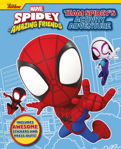 Marvel Spidey and His Amazing Friends: Team Spidey’s Activity Adventure Book cover with vibrant Spidey and friends artwork for children 3+