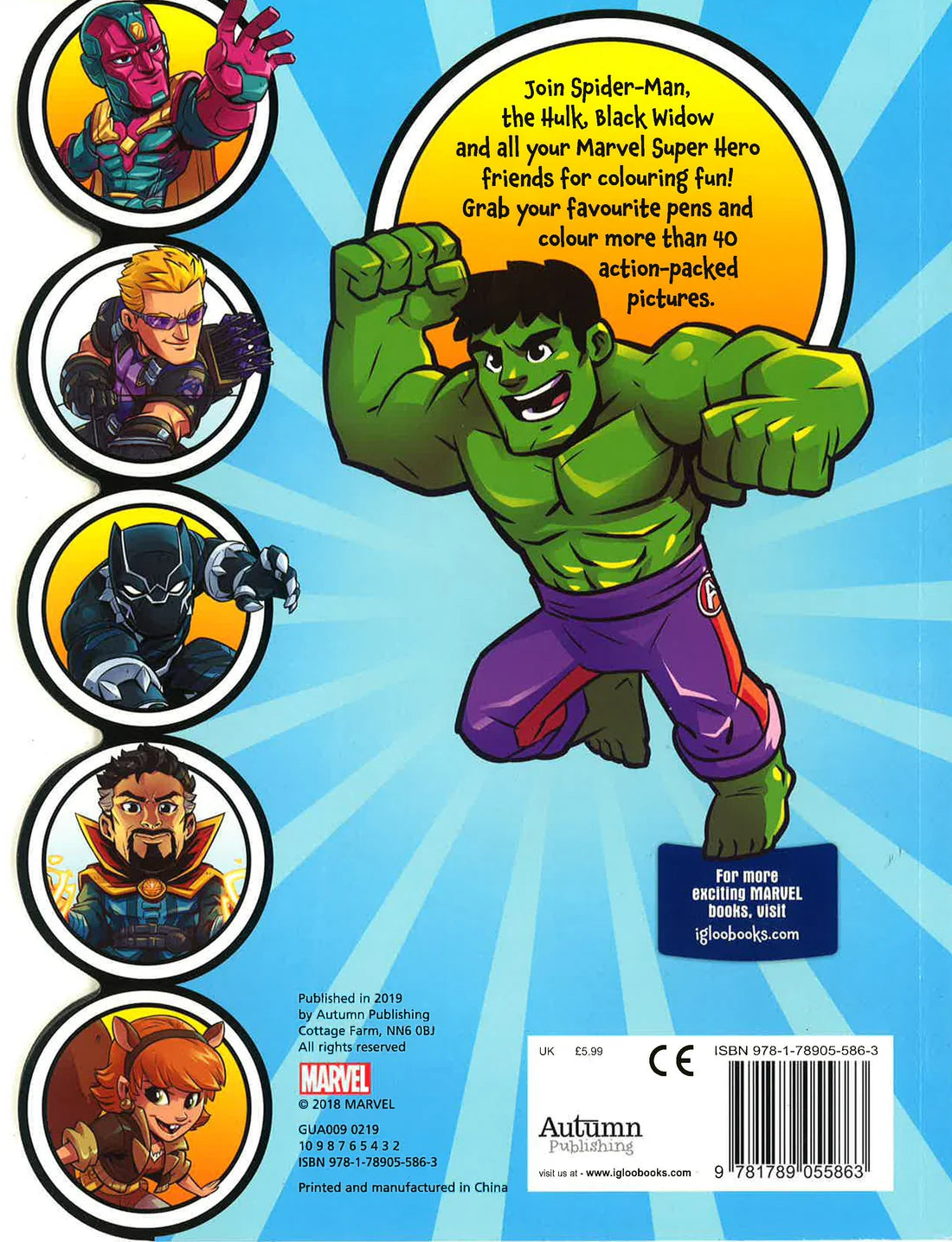 Marvel Super Hero Adventures Mighty Colouring book backcover