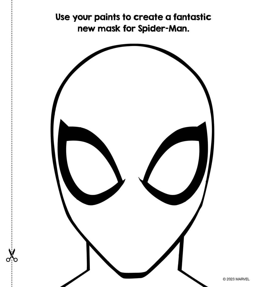 Marvel: Super Hero Finger Painting Book page with dynamic Marvel heroes painting activity for kids