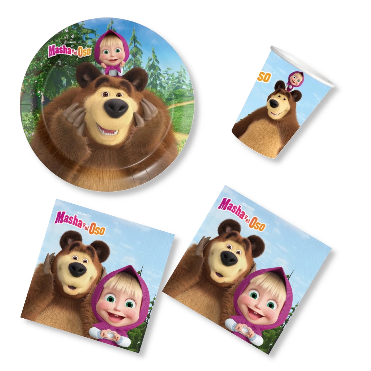 Masha and the Bear Party Pack for 16 people