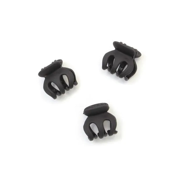 Matt Black Octopus Mini Clamps, 2 cm, Set of 6, Plastic