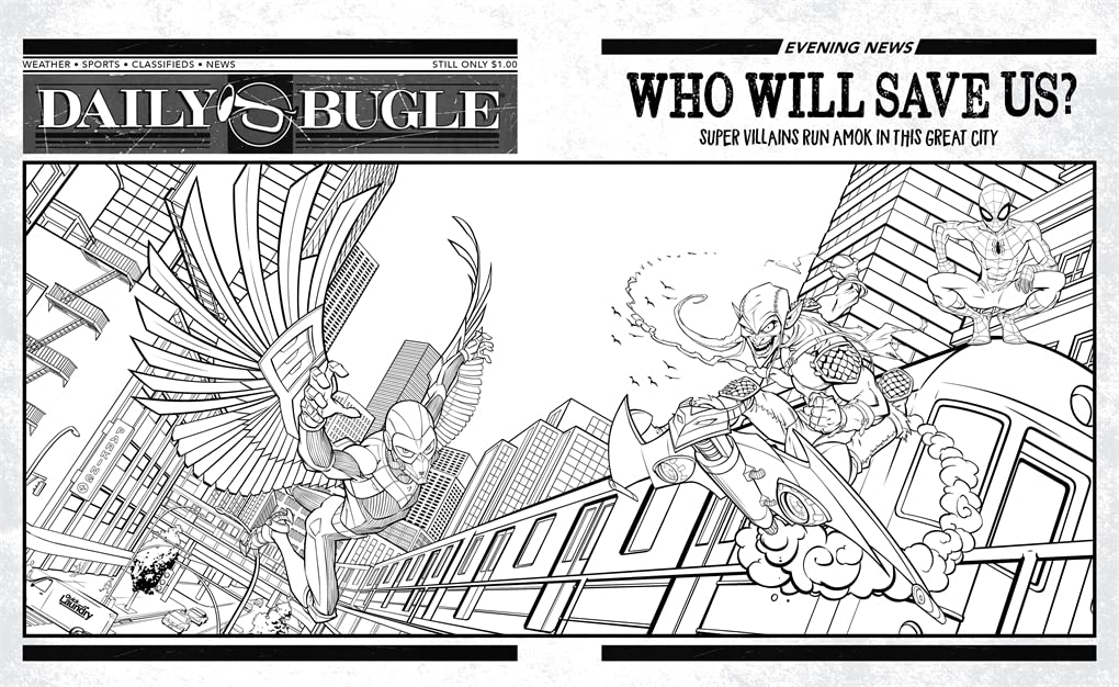 Inside view of Spider-Man Mega Colouring book