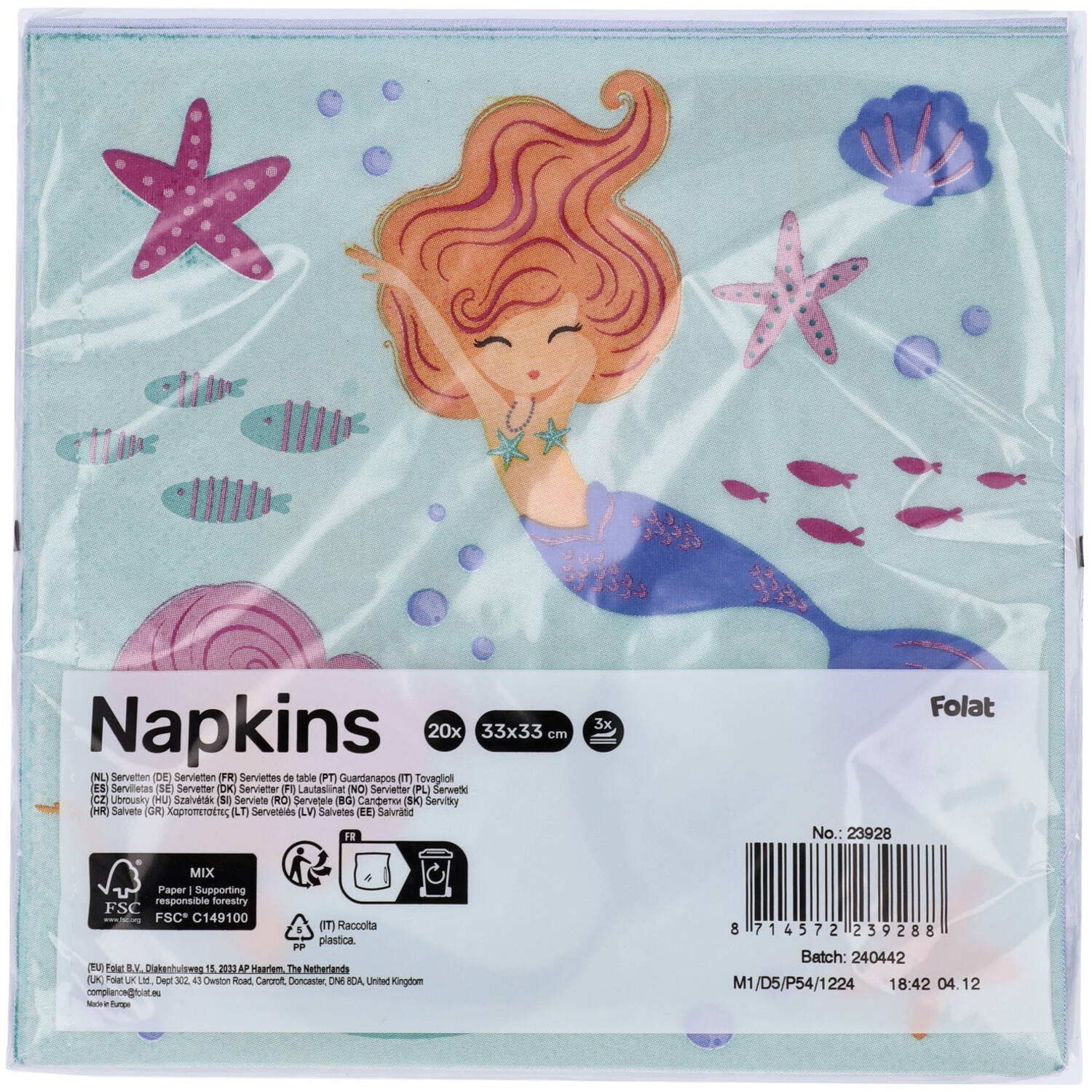 Mermaid Magic Napkins (Pack of 20) - Anilas UK