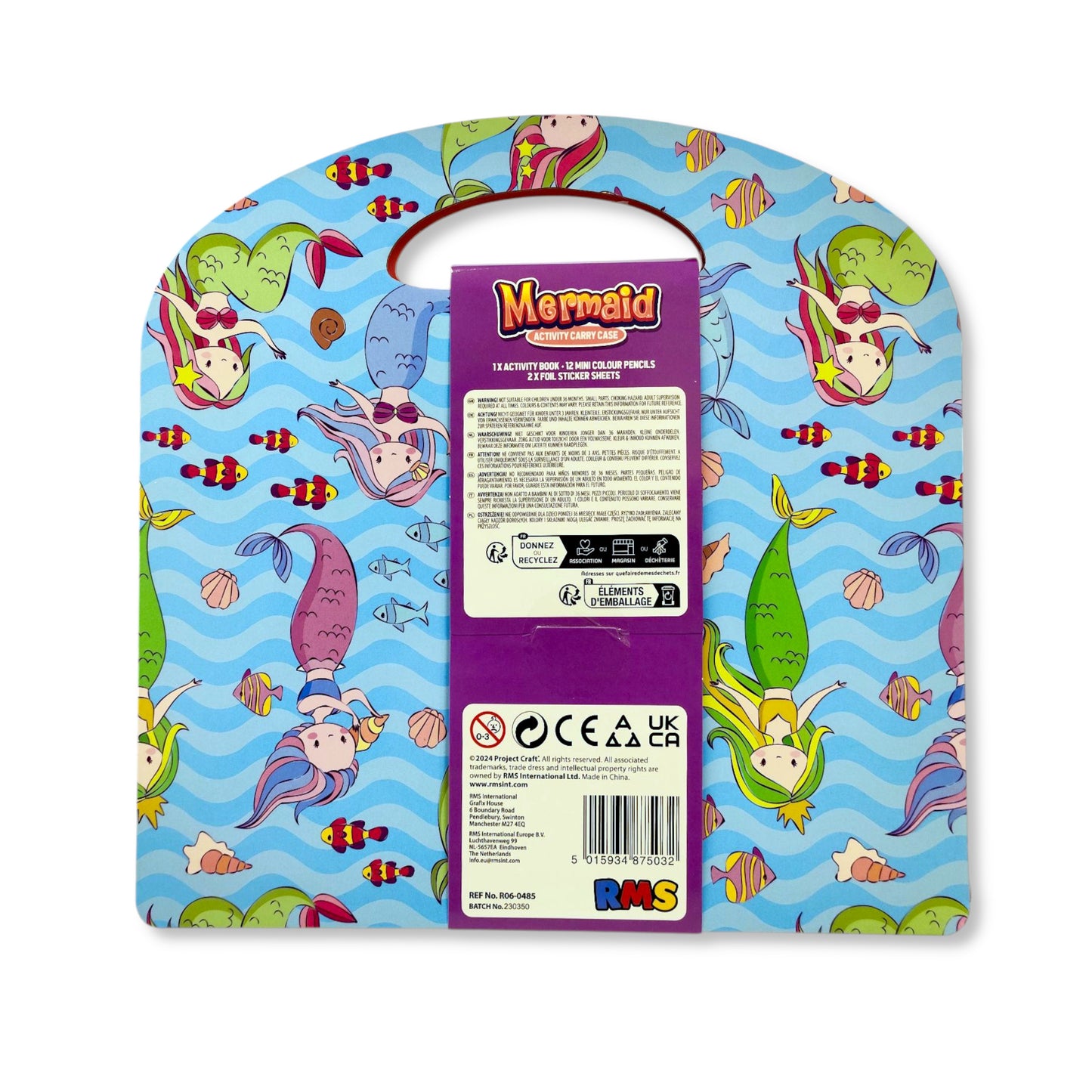 Mermaid Activity Case for Kids, 23 cm, 12 Mini Pencils & Stickers - Anilas UK