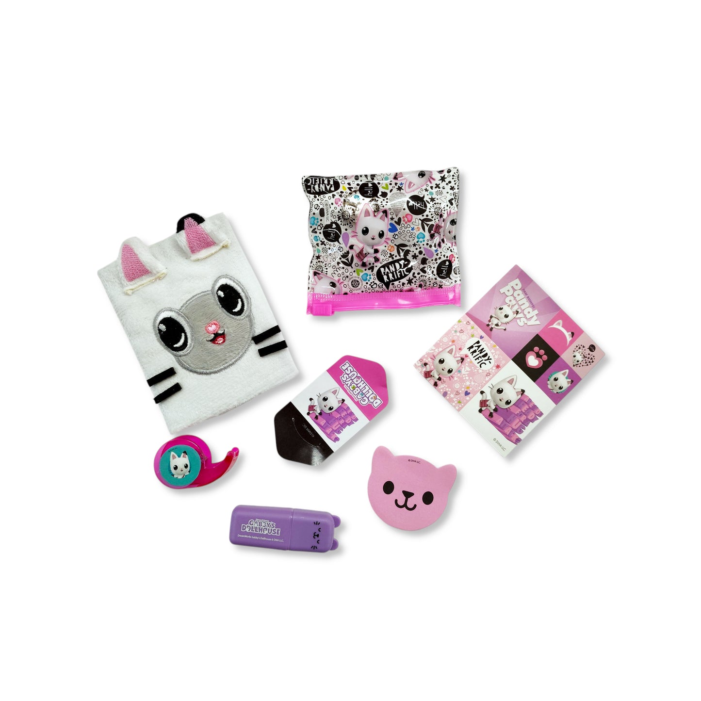 Unboxing view of Gabby's Dollhouse Mini Diary showing random surprise style