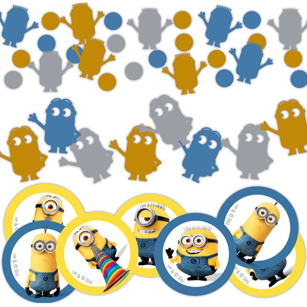 Minions Party Confetti 3 Pack, 34g, Colourful Designs for Kids’ Parties