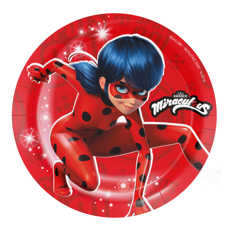 Miraculous Lady Bug Party Paper Plates - 18cm (Pack of 8)