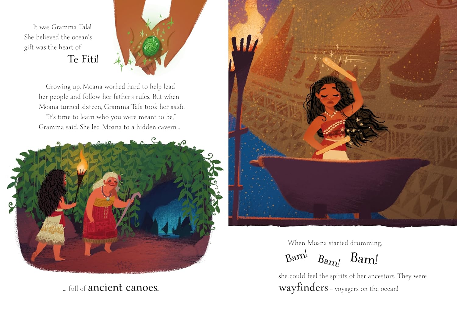 Bedtime story scene from Moana 2 Golden Tales