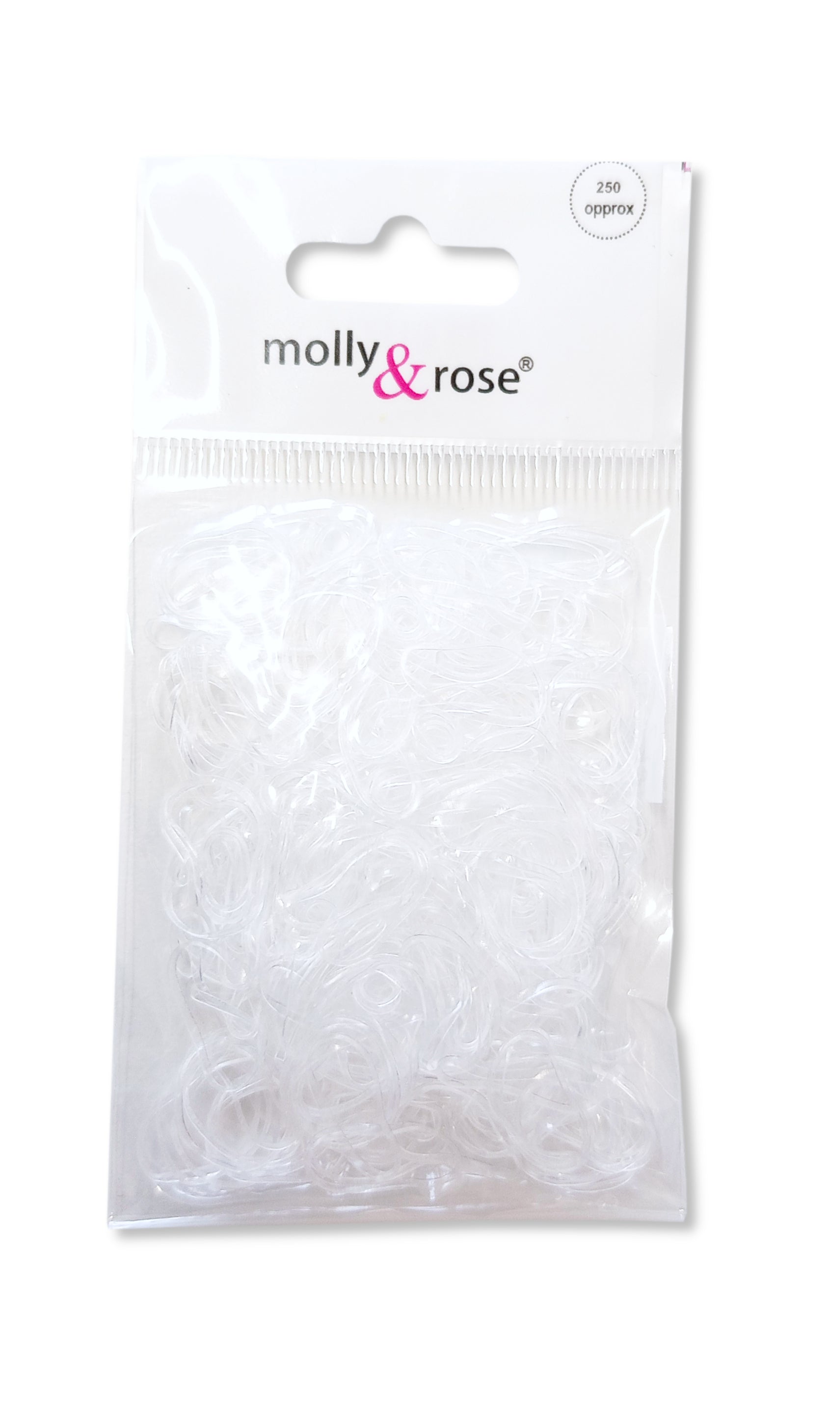 Polyurethane Hair Elastic bands - Clear - Pack of 250 - 1mm thick - Anilas UK