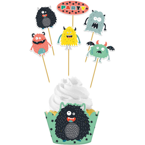 Monster Bash Cupcake Decoration Set 6 Sets for kids’ monster-themed parties